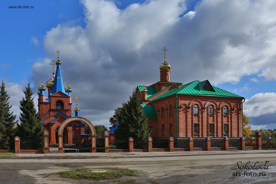 Церковь Тихвинской иконы Божией Матери в поселке Муромцево Омской области